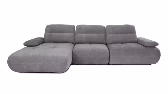 Canapea de colt cu sezlong Sawyer textil Sutton Grey, stanga