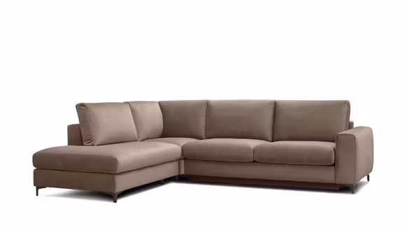 Canapea de colt extensibila Bella Salvador Dark Beige S1, stanga