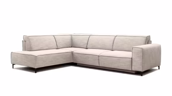 Canapea de colt extensibila Cosmopolitan Kingston Light Beige, stanga
