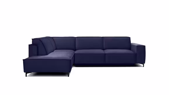 Canapea de colt extensibila Cosmopolitan Velvet Salvador Dark Blue, stanga