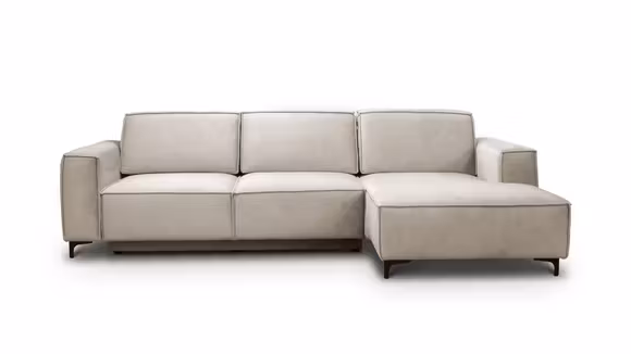 Canapea de colt extensibila Cosmopolitan catifea Piano Beige, dreapta