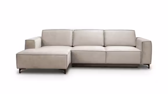 Canapea de colt extensibila Cosmopolitan catifea Piano Beige, stanga