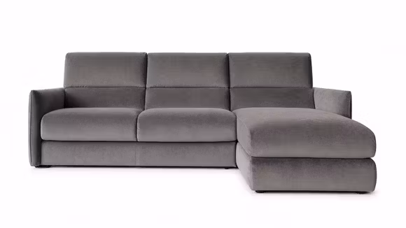 Canapea de colt extensibila cu sezlong Meraviglia Brezza Grey, dreapta