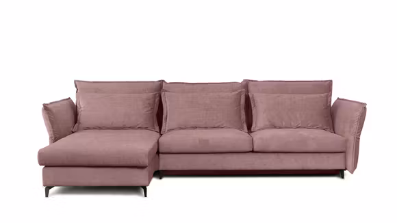 Canapea de colt extensibila Eva Boston Pink S2, stanga