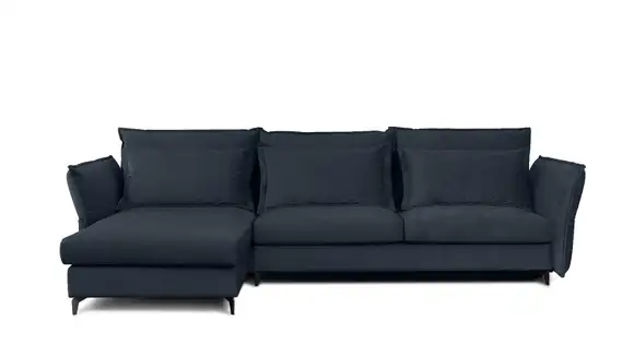 Canapea de colt extensibila Eva Piano Dark Blue S2, stanga