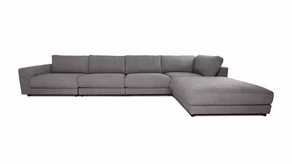 Canapea de colt High End textil Yelda Light Grey, dreapta