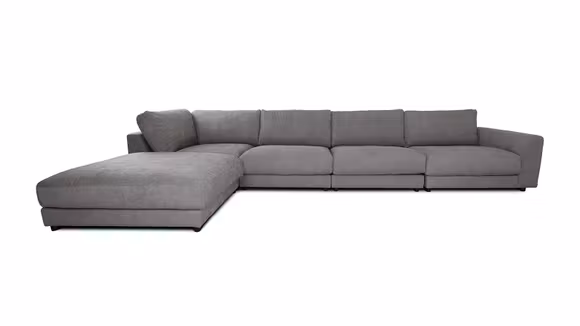 Canapea de colt High End textil Yelda Light Grey, stanga