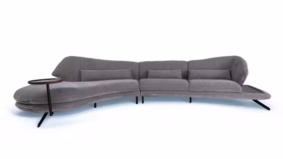 Canapea de colt Hug textil Gri, stanga