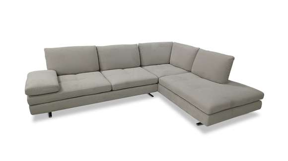 Canapea de colt Luna, sezlong dreapta, microfibra Berlin Light Grey