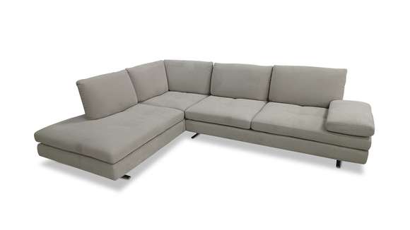 Canapea de colt Luna, sezlong stanga, microfibra Berlin Light Grey