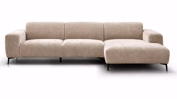 Canapea de colt Malmo textil Salvador Beige, cu configuratie pe partea dreapta si design modern.