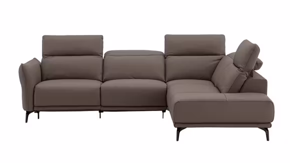 Canapea de colt Marly cu recliner electric piele Vancouver Cacao Brown, dreapta
