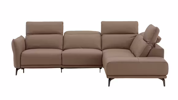 Canapea de colt Marly cu recliner electric piele Vancouver Cinnamon, dreapta