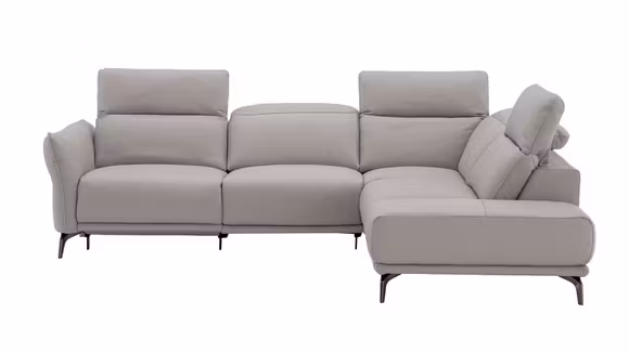 Canapea de colt Marly cu recliner electric piele Vancouver Off-White, dreapta