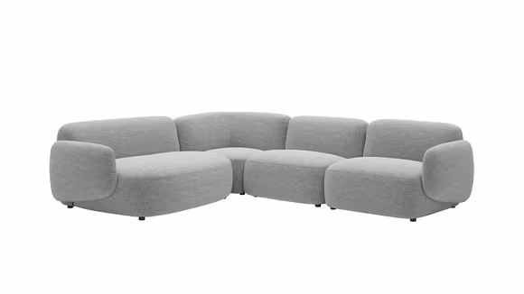 Canapea de colt modulara Fresco Bouclee Smoke Grey, stanga