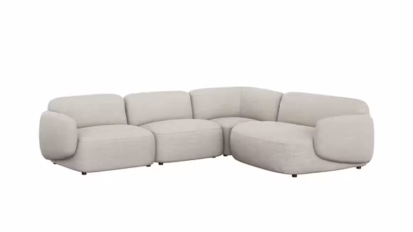 Canapea de colt modulara Fresco textil Nathan Ginger, dreapta