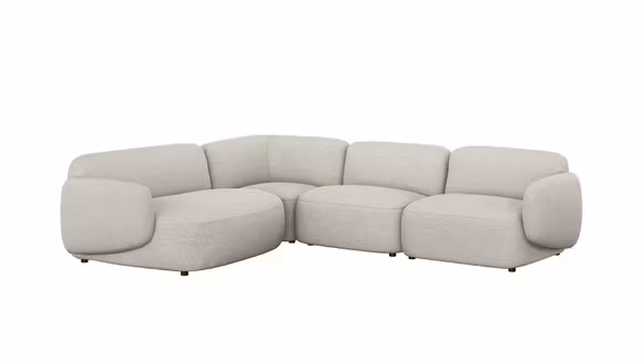 Canapea de colt modulara Fresco textil Nathan Ginger, stanga