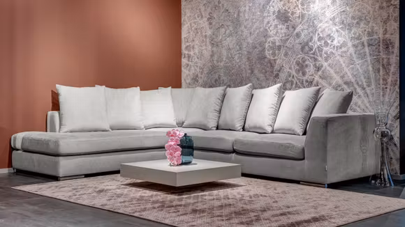 Canapea de colt Paso Doble Night textil Grey light, stanga