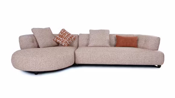 Canapea de colt Spencer textil Beige, perne incluse, stanga