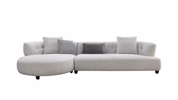 Canapea de colt Spencer textil Milan Grey, perne incluse, stanga