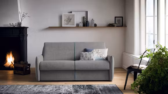 Canapea extensibila Amadeus 2 locuri textil Grigio Chiaro
