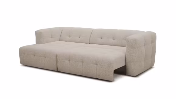 Canapea extensibila electrica Santino textil Bibury Taupe, sezlong stanga
