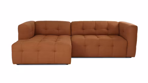 Canapea extensibila electrica Santino textil Summer Burnt Orange, stanga