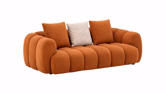 Canapea liniara 2 locuri Isotta textil Rhein Orange