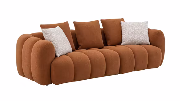 Canapea liniara 3 locuri Isotta textil Rhein Orange