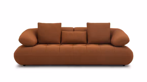Canapea liniara 3 locuri Memo textil Waffle Orange