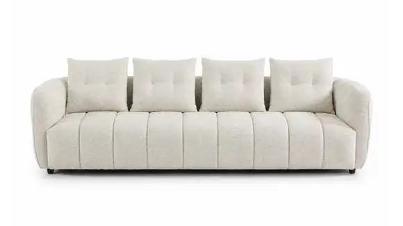 Canapea liniara 4 locuri Audrey textil Light Beige