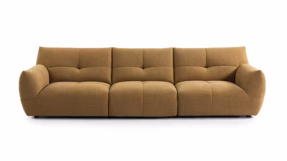 Canapea liniara 4 locuri Greta textil Light Brown