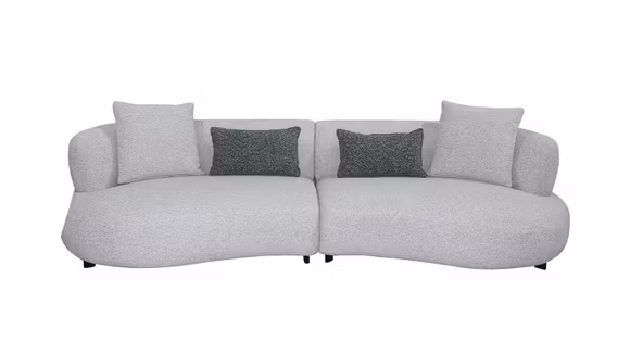 Canapea liniara Aria textil Light Grey cu 4 perne incluse