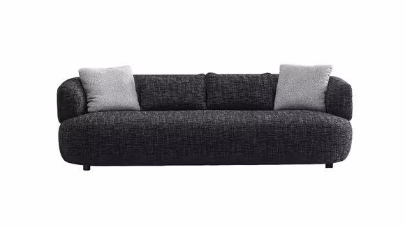 Canapea liniara Byron textil Antracit, perne incluse
