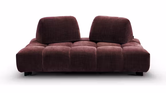Canapea liniara Modena cu perne mobile, textil Chenille Golden Bordeaux