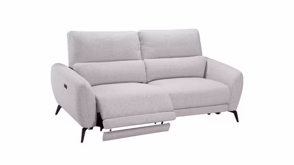Canapea liniara Sara cu 2 reclinere electrice textil Nala Grey