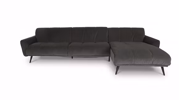 Canapea Talento textil Brezza Dark Grey, sezlong dreapta