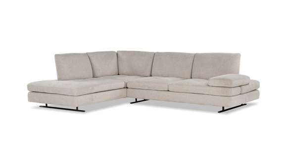 Canapea de colt Luna, divan stanga, textil Zoia Bej