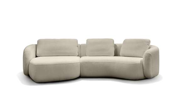 Canapea Domani textil bouclé Manza Cream stanga