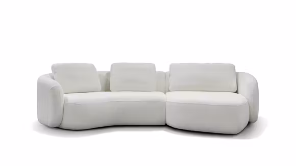 Canapea Domani textil bouclé Manza Ivory dreapta