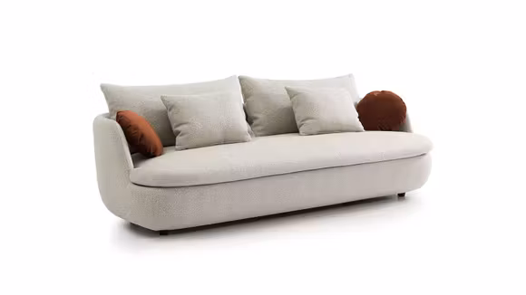 Canapea liniara Liz tapitata in textil Cloud-119, design modern pentru living.