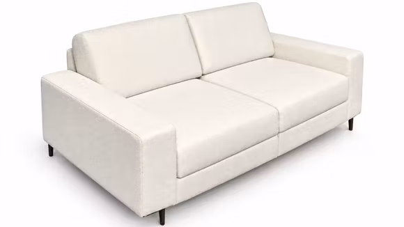 Canapea Quattro Divine White, produs expus, cu tapiterie luminoasa si design elegant.