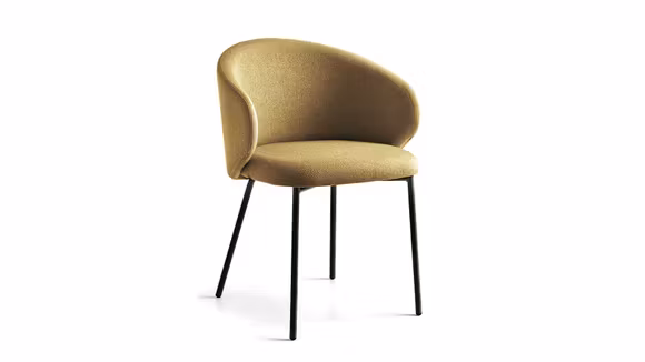 Scaun cu brate Tuka Matt Black/Lemon Yellow