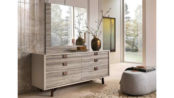 Comoda Jupiter Pearl Line High Gloss + Eco Stone Matte 173 cm