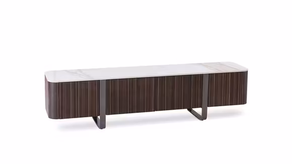 Comoda TV Andromeda Calacatta Gold Marble Ceramic + Ebony 180x40