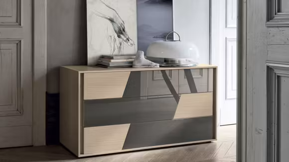 Comoda Kross Sand Oak/Gloss Smoke Glass