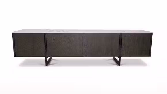 Comoda TV Alpha Calacatta Marble Ceramic + Oak Veneered 180x40