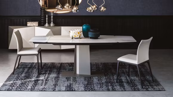 Masa extensibila Duffy Keramik Drive Titanium/Alabastro 160 cm