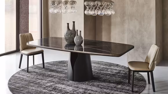 Masa Giano Keramik Premium Glossy Sahara Noir 200 cm