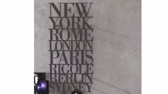 Decoratiune City Lettering metal Antracit